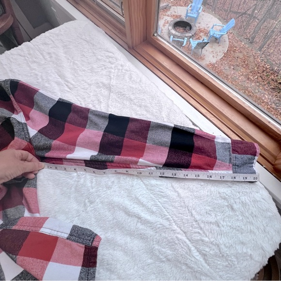 Hollister Men XL Burnt Orange White Black Plaid Thick Soft Flannel Button Shirt - Picture 3 of 14